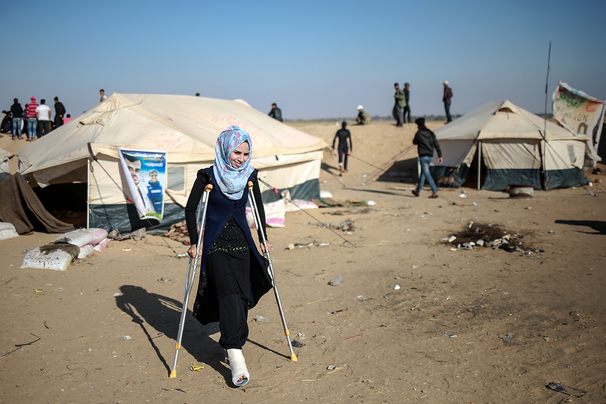Palestinian women at protest [Hosam Salem/Al Jazeera]
