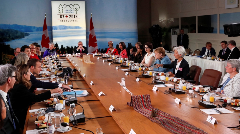 Canada's Prime Minister Justin Trudeau opens a session on gender equality [Leah Millis/Reuters]