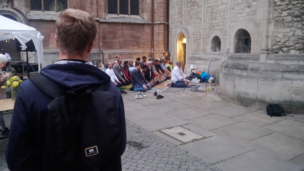 The tent in the city centre was opened near a Christian church [Yermi Brenner/Al Jazeera]