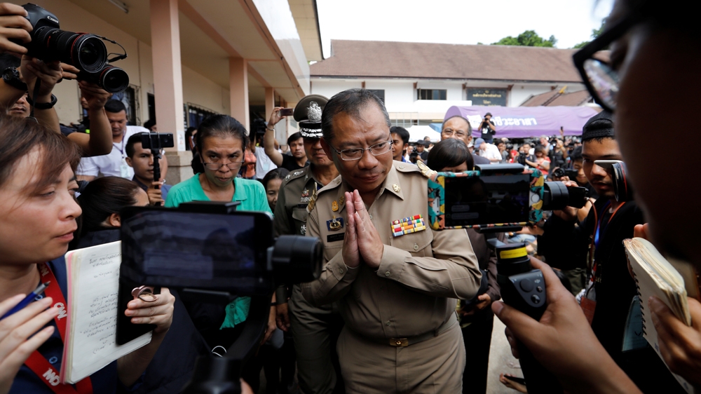 Narongsak Osottanakorn said he was hopeful for good news in the coming hours [Tyrone Siu/Reuters] 