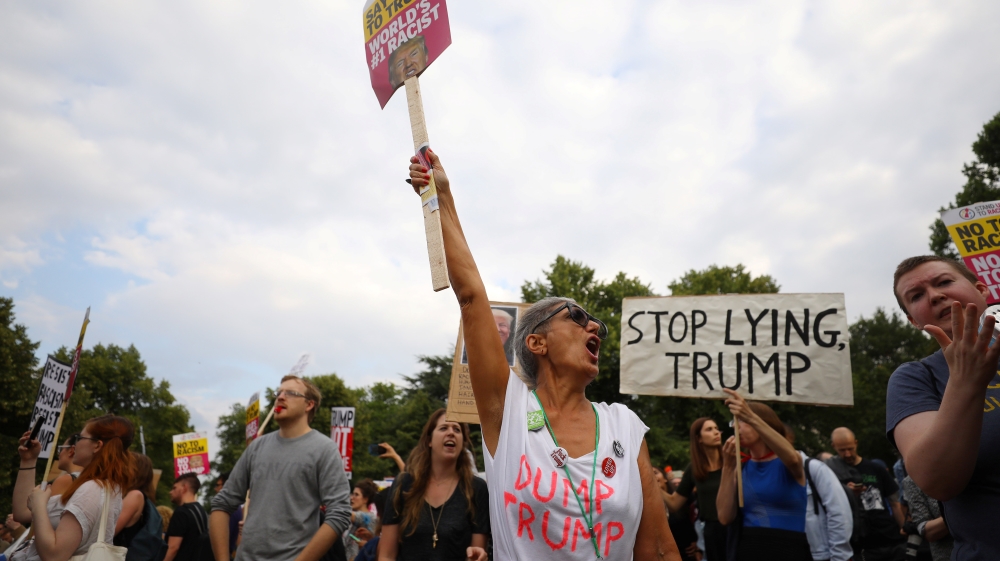 Tens of thousands are expected to protest on Friday [Simon Dawson/Reuters]