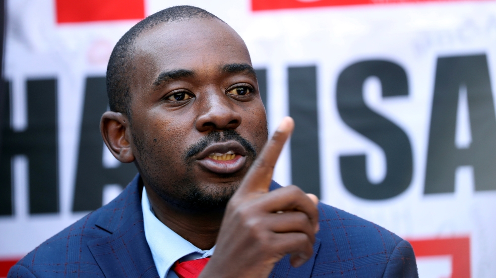 Opposition leader Nelson Chamisa said the vote was rigged in favour of the president [Reuters]