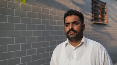 Shahzad Ahmed, 34, was attacked before sunrise on Eid, while heading to morning prayers [Nick Paleologos/SOOC/Al Jazeera] 