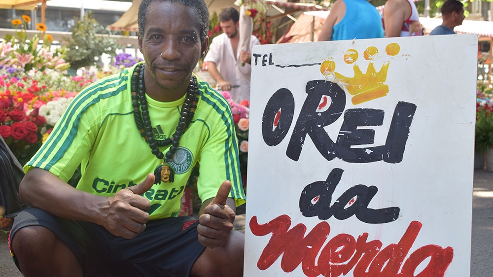 Richard de Oliveira, 53, the self-described 'King of Manure' said he had given up hope about politics in Brazil [David Child/Al Jazeera]