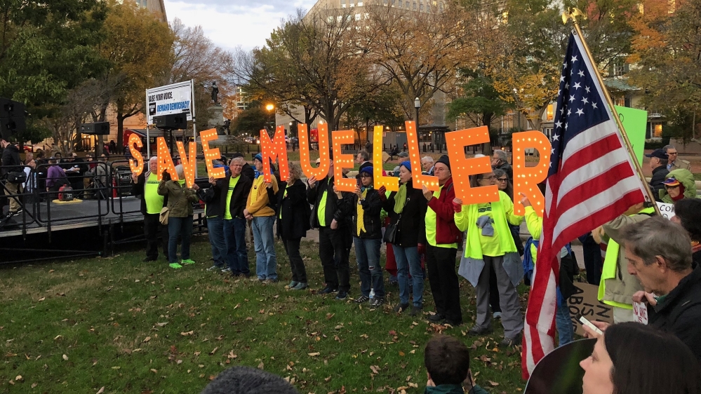 Protesters gathered in the capital and across the US [Shafik Mandhai/Al Jazeera] 