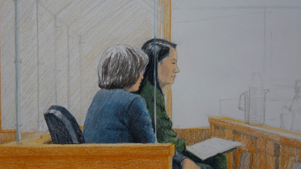 Huawei CFO Meng Wanzhou, who was arrested on an extradition warrant, appears at her bail hearing in B.C. Supreme Court