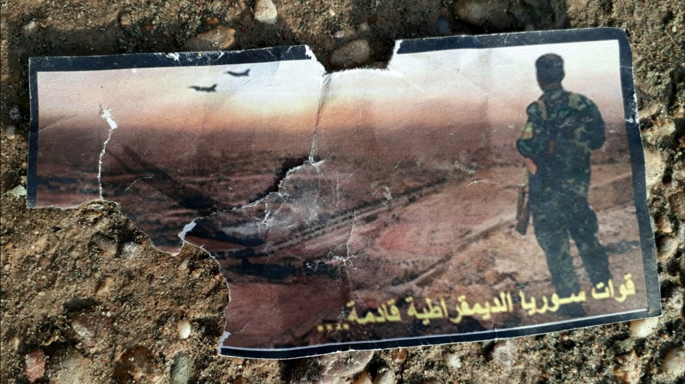 Leaflets dropped by US fighter jets onto Deir Az Zor read 'The Syrian Democratic Forces are coming' [Courtesy: The Intercept]