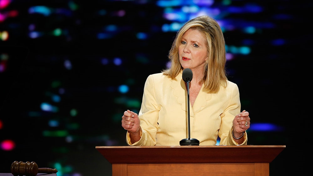 Marsha Blackburn addresses Republicans in Tampa, Florida in 2012 [File: Mike Segar/Reuters]