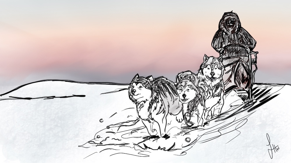 'My favourite times were just going out with him to hunt' [Illustration by Jawahir Al-Naimi/Al Jazeera]