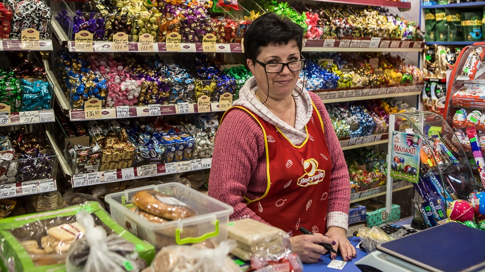 Politics seems remote for Soboleva, whose town borders Russia [Oksana Parafeniuk/Al Jazeera] 