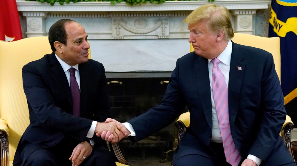 Trump meets Egyptian President Abdel Fattah al-Sisi at the White House in Washington