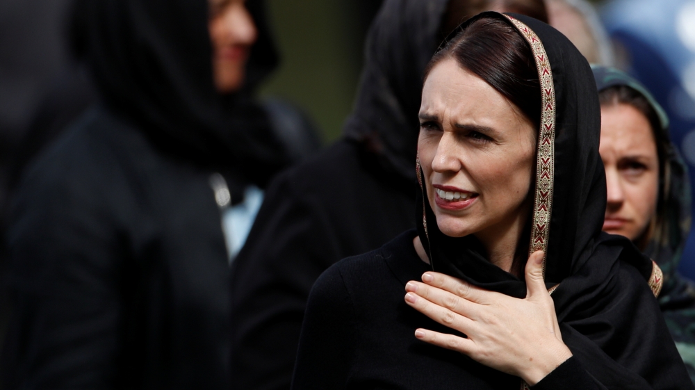 New Zealand''s Prime Minister Jacinda Ardern leaves after the Friday prayers at Hagley Park outside Al-Noor mosque in Christchurch