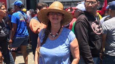 
Soner Boliviar, 50: 'I'm here to defend the sovereignty of my country, we are being threatened' [Alicia Hernandez/Al Jazeera]
