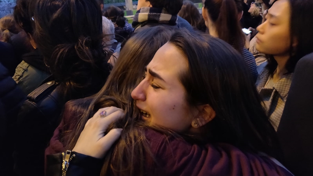 Police were attempting to clear pedestrians away from the two islands in the River Seine [Victoria Baux/Al Jazeera] 