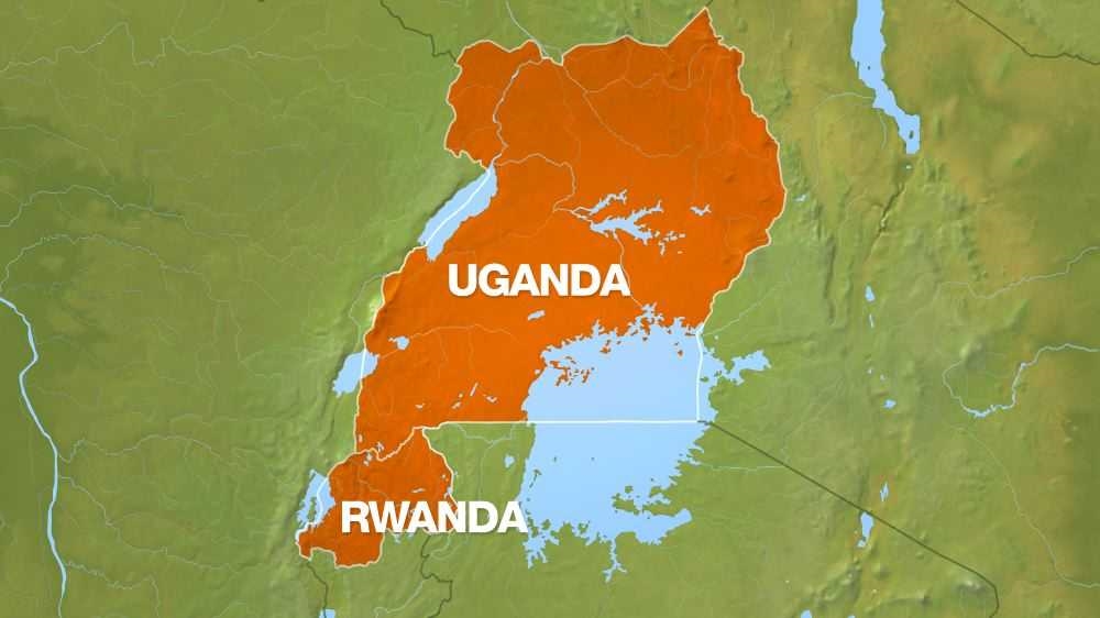 Rwanda Uganda map