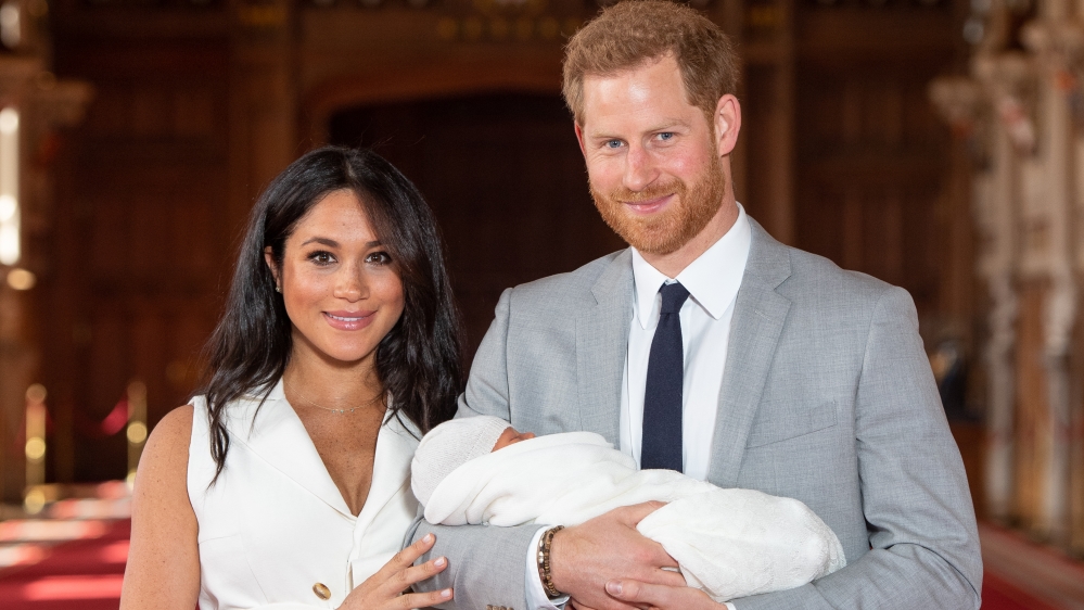 The Duke & Duchess Of Sussex Pose With Their Newborn Son