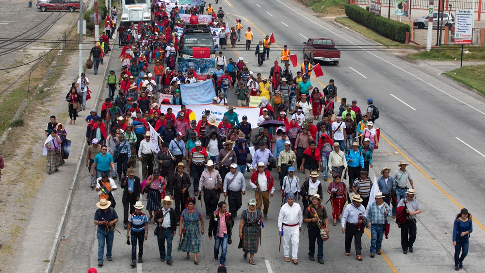 Protesters marched on the capital, Guatemala City, demanding dignity, justice and life [Jeff Abbott/Al Jazeera]