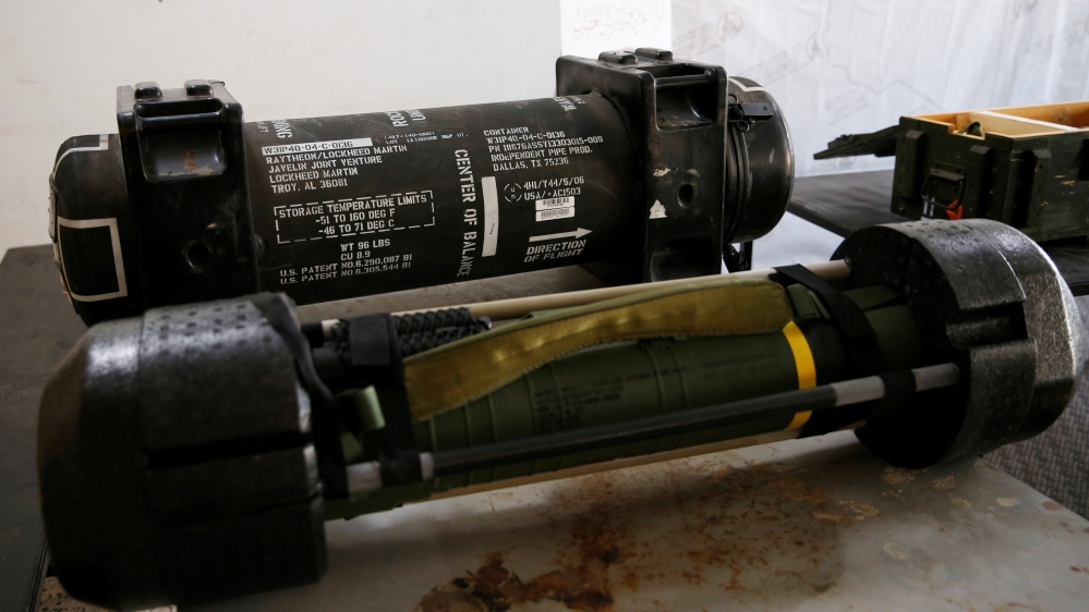 American Javelin anti-tank missiles, which were confiscated from eastern forces led by Khalifa Haftar in Gharyan, are displayed for the media in Tripoli, Libya June 29, 2019