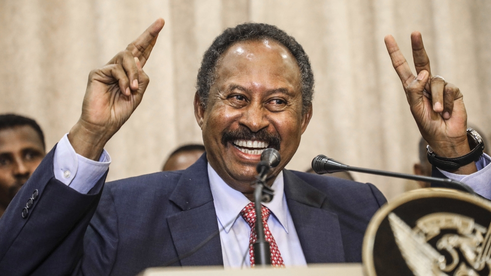 Sudan''s new Prime Minister Abdalla Hamdok speaks duringa press conference in Khartoum, Sudan, Wednesday, Aug. 21, 2019. (AP Photo)