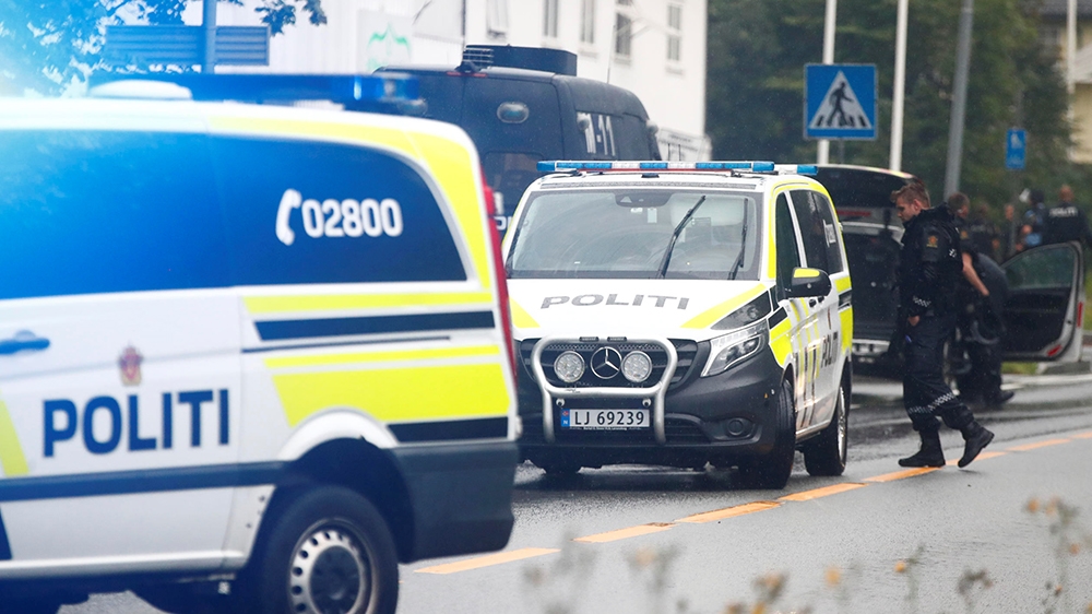 Police is seen at the site after a shooting in al-Noor Islamic center mosque, near Oslo, Norway August 10, 2019. NTB Scanpix/Terje Pedersen via REUTERS
