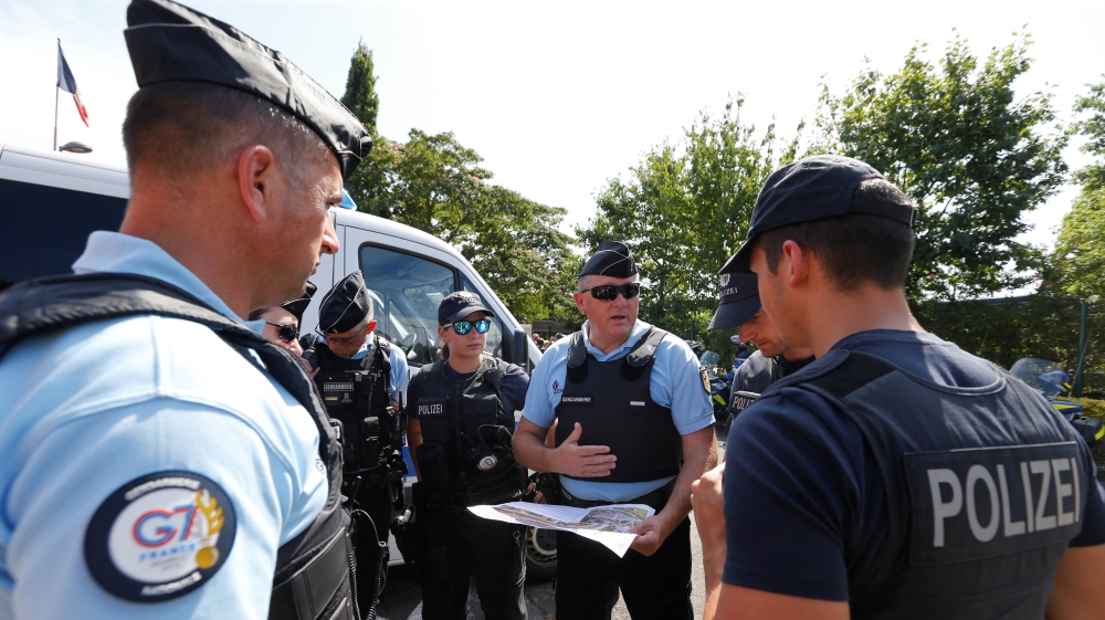 G7 French Gendarmes and German polic