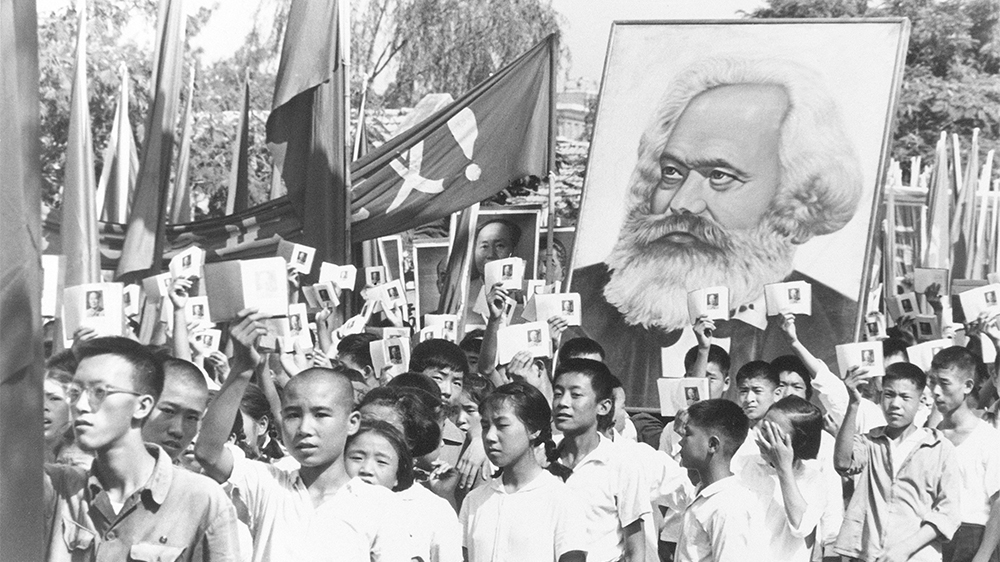 Youths at a rally during the height of the Cultural Revolution in 1966.