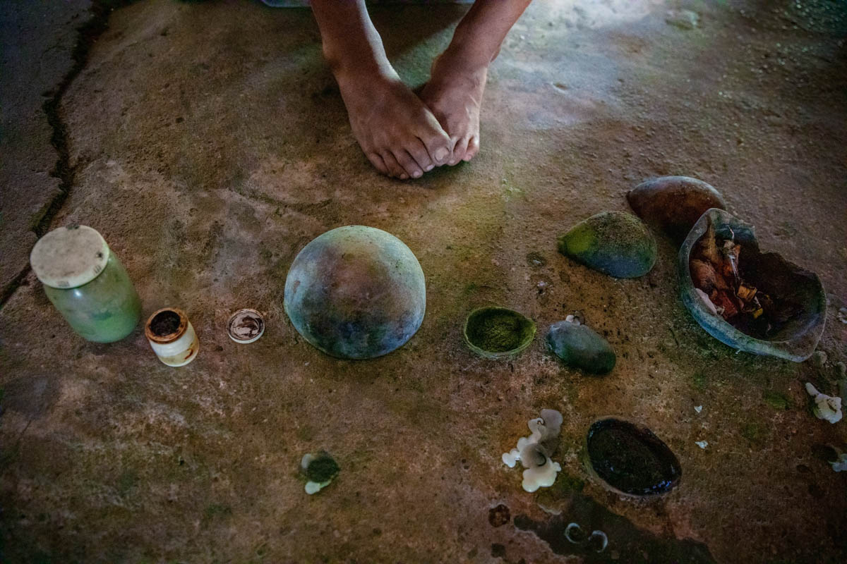 “We use coca, sweet cassava, and tobacco to manage pain. When we feel weak or sick, we connect with God Almighty through these offerings. We invoke the spirit of God and the spirits of our ancestors s