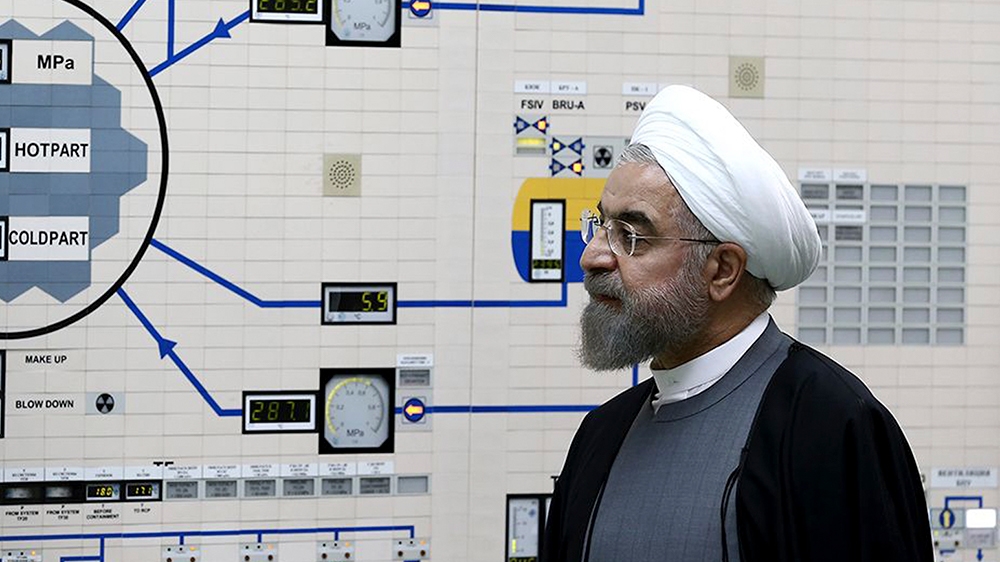 FILE - In this Jan. 13, 2015 file photo, released by the Iranian President''s Office, President Hassan Rouhani visits the Bushehr nuclear power plant just outside of Bushehr, Iran. On Monday, June 17,