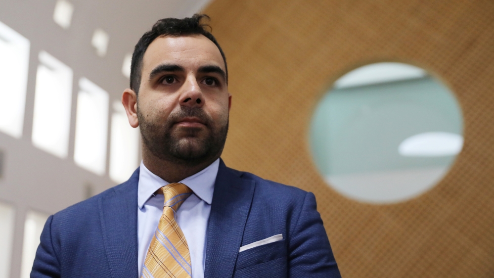 Omar Shakir, Human Rights WatchÕs Israel and Palestine Director, looks on before his hearing at Israel''s Supreme Court in Jerusalem