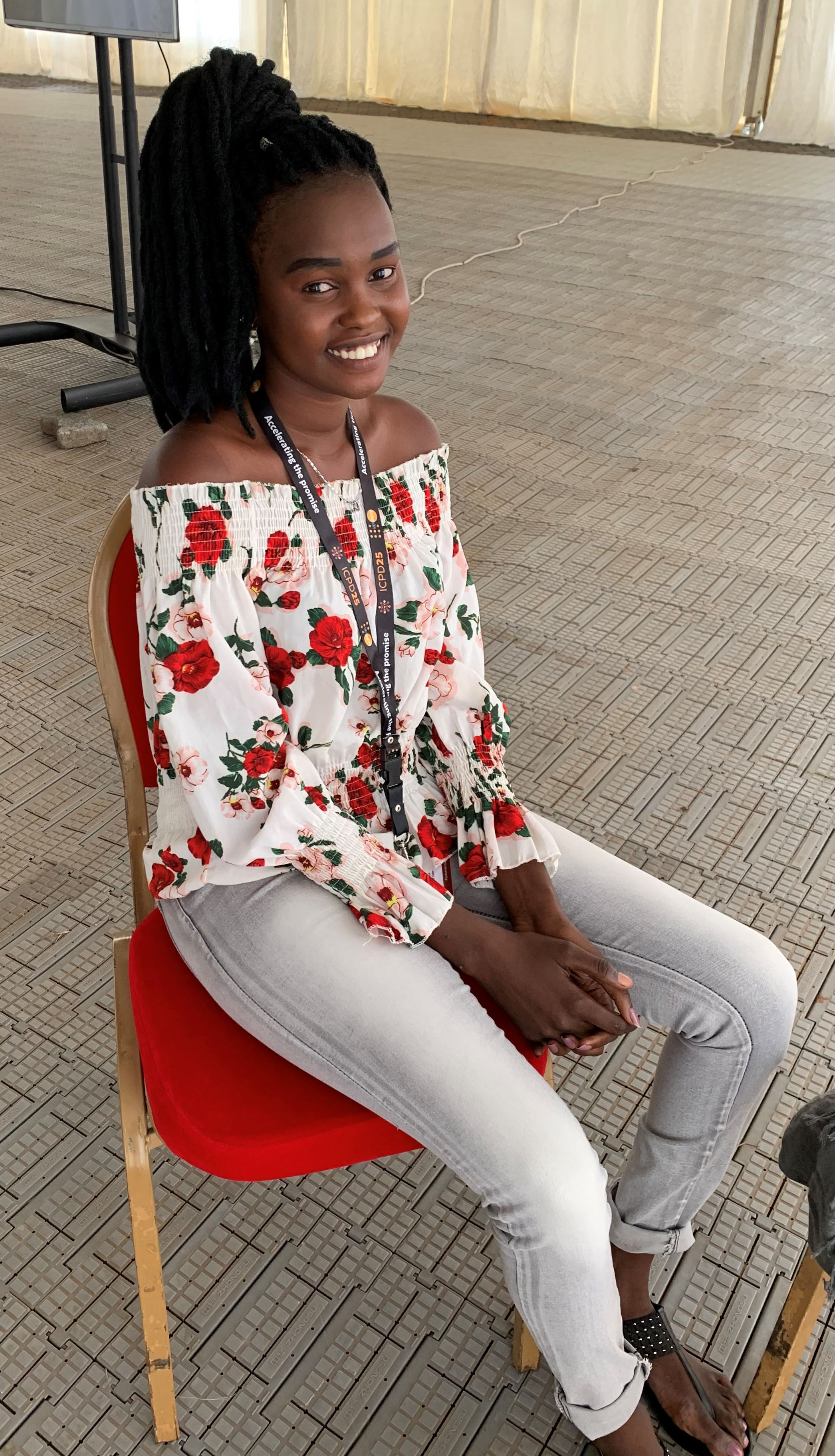 Nyamal Thok, a refugee from South Sudan, was one of more than 6,000 activists and delegates to attend the summit [Imran Khan/Al Jazeera] 