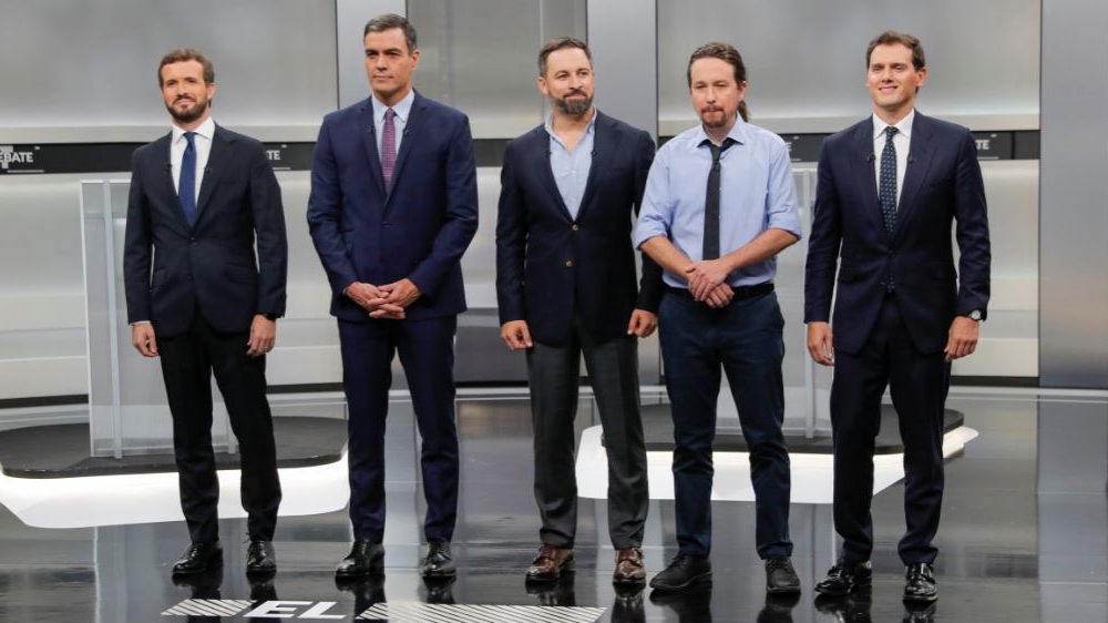 Main candidates for Spanish general elections attend a televised debate ahead of general elections in Madrid