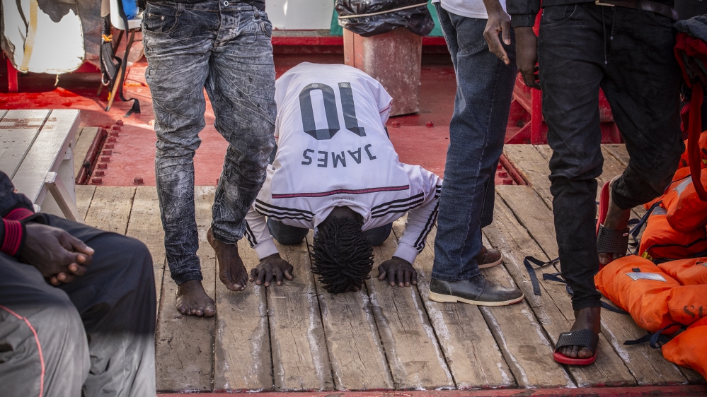 Migrants rescued from Mediterranean on Ocean Viking after fleeing Libya