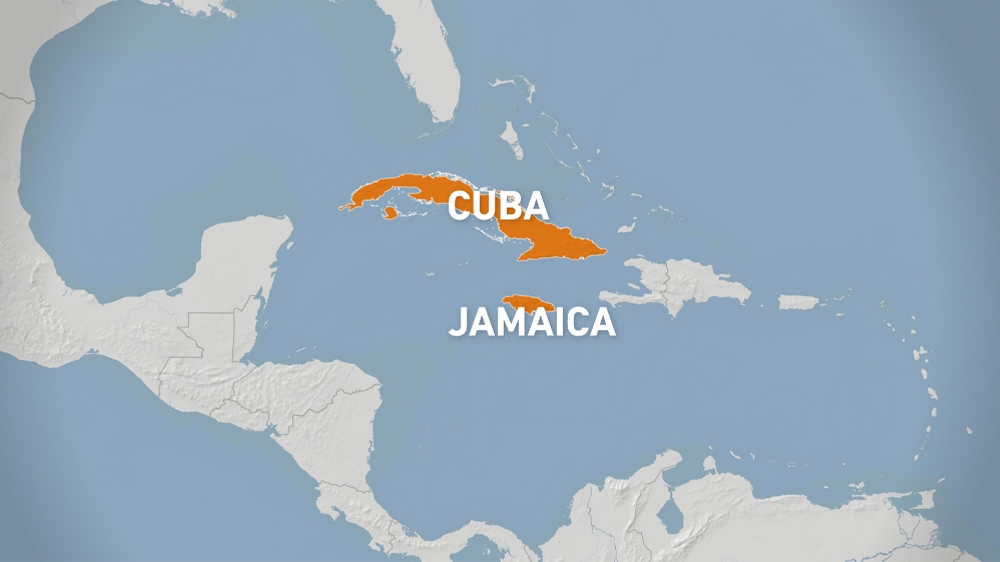 Jamaica Cuba map