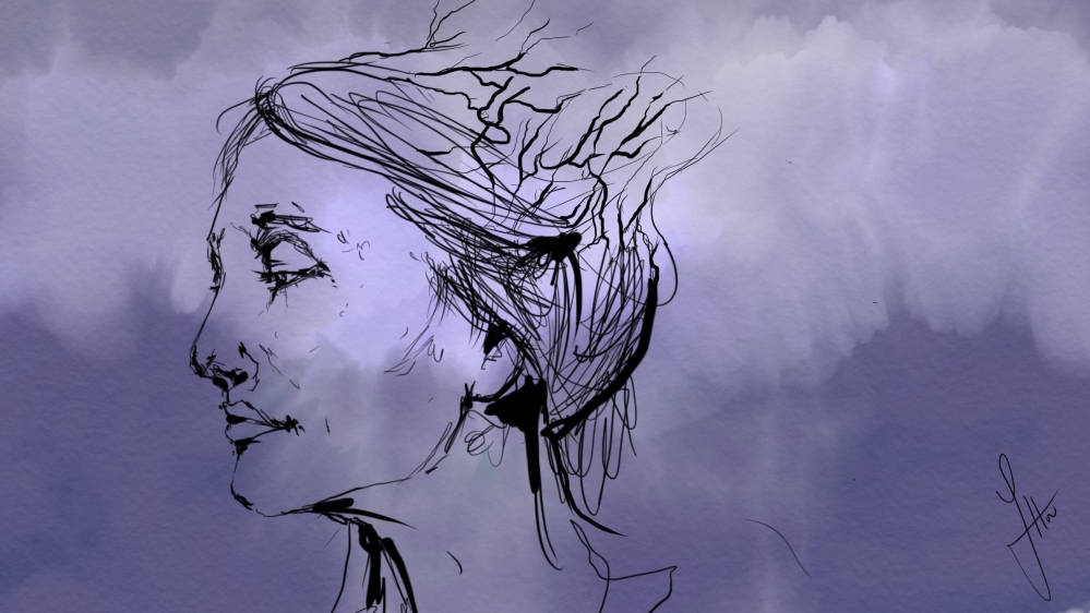 Dark road of dementia - illustration