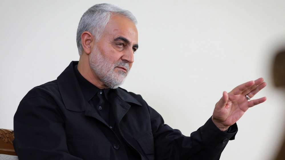 A handout photo made available by the Iranian Supreme Leader''s office shows Iranian Revolutionary Guards Corps (IRGC) Lieutenant general and commander of the Quds Force Qasem Soleimani during an inter
