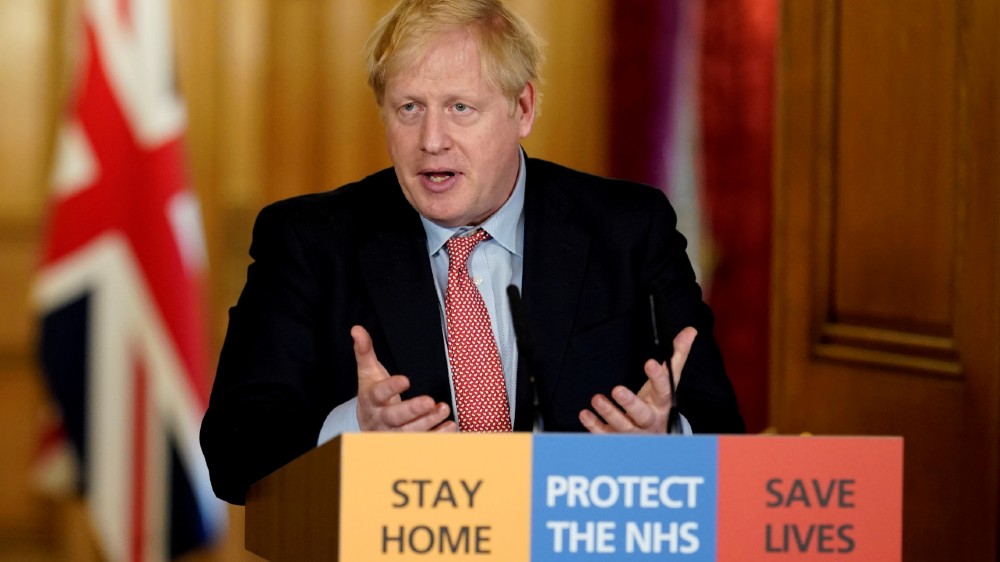 Boris NHS podium - reuters