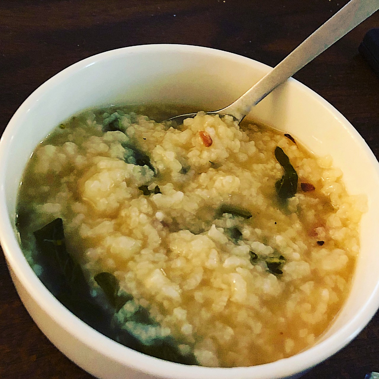 Alice’s homemade jook, also known as congee [Photo courtesy of Alice Wong]
