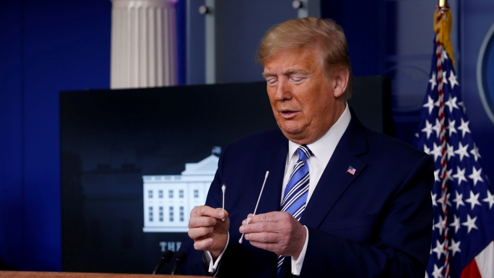 U.S. President Trump attends daily coronavirus task force briefing in Washington