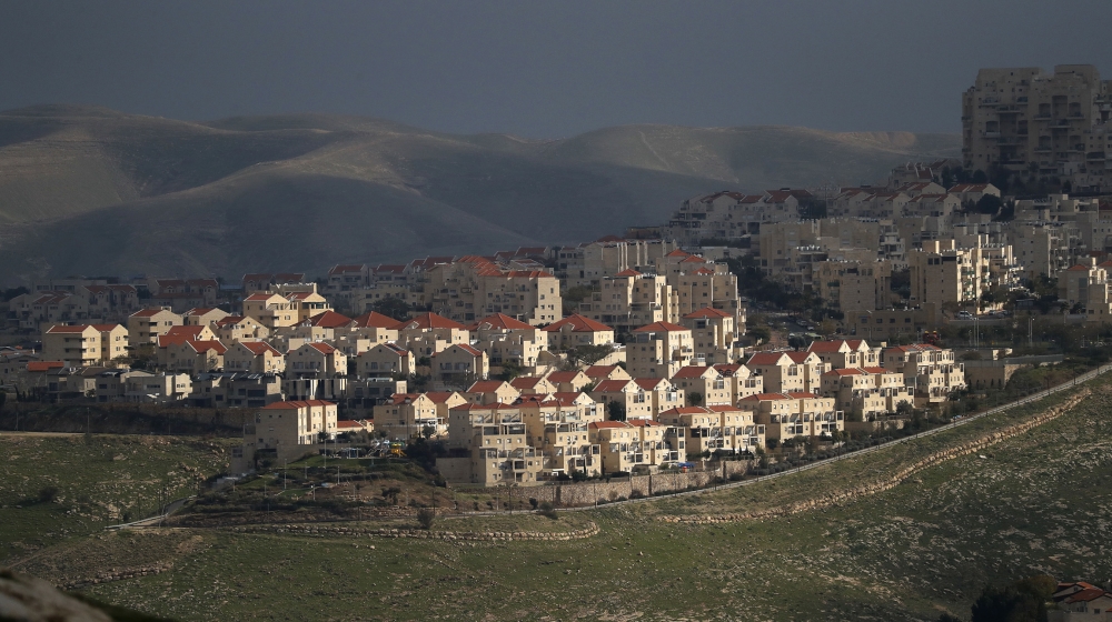 A picture taken from the E1 corridor, a super-sensitive area of the occupied West Bank, shows Israeli settlement of Maale Adumim in the background on February 25, 2020. Netanyahu pledged to build 3,50