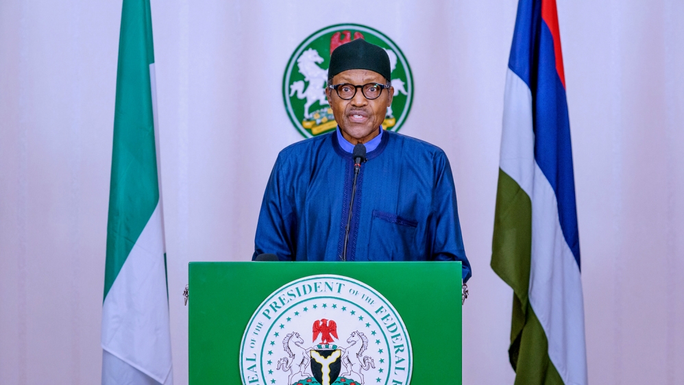 Nigerian President Muhammadu Buhari addresses the nation over the coronavirus disease (COVID-19), in Abuja