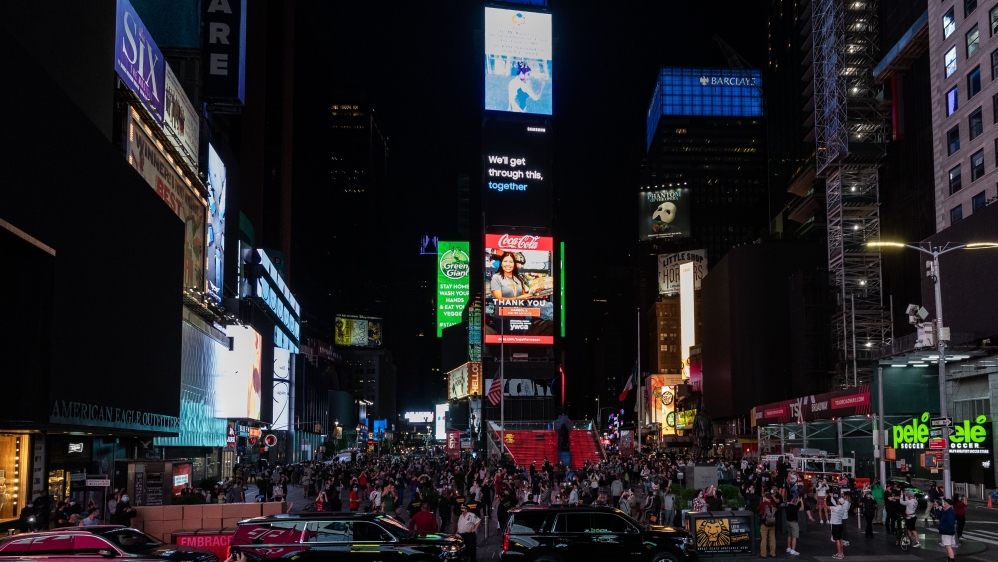 Times Square Turns Off All Billboards In Support Of Vulnerable Businesses During Coronavirus Pandemic