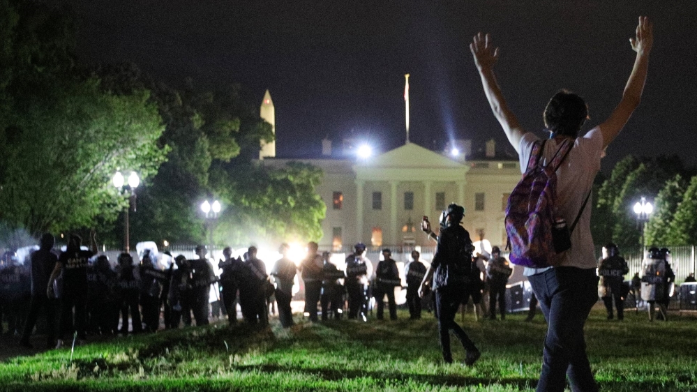 Protest against the death in Minneapolis of George Floyd outside White House in Washington