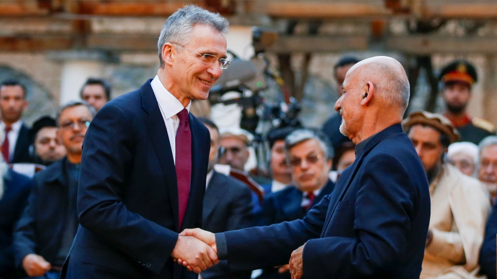 Afghan President Ashraf Ghani with NATO Secretary General