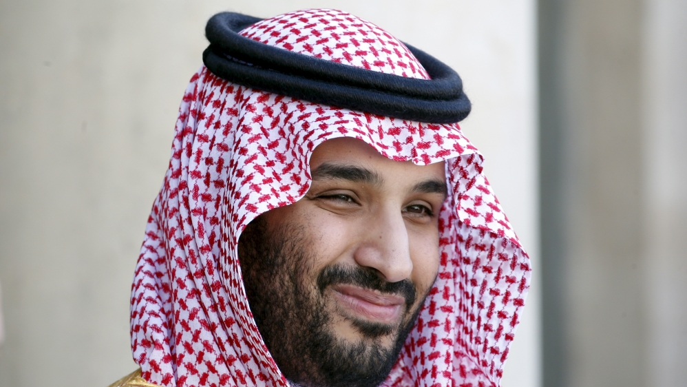 File photo of Saudi Arabia''s Deputy Crown Prince Mohammed bin Salman reacting upon his arrival at the Elysee Palace in Paris