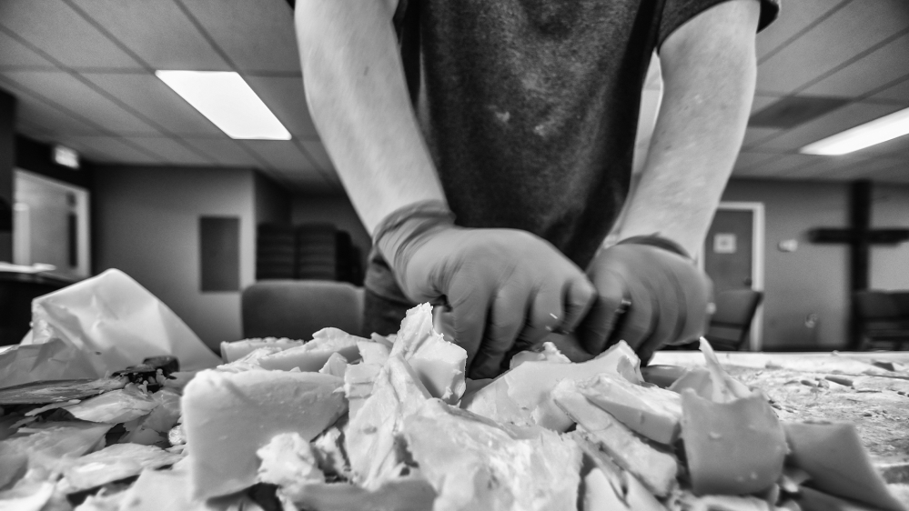A survivor of human trafficking makes soap at the Well in Baltimore’s Curtis Bay neighbourhood