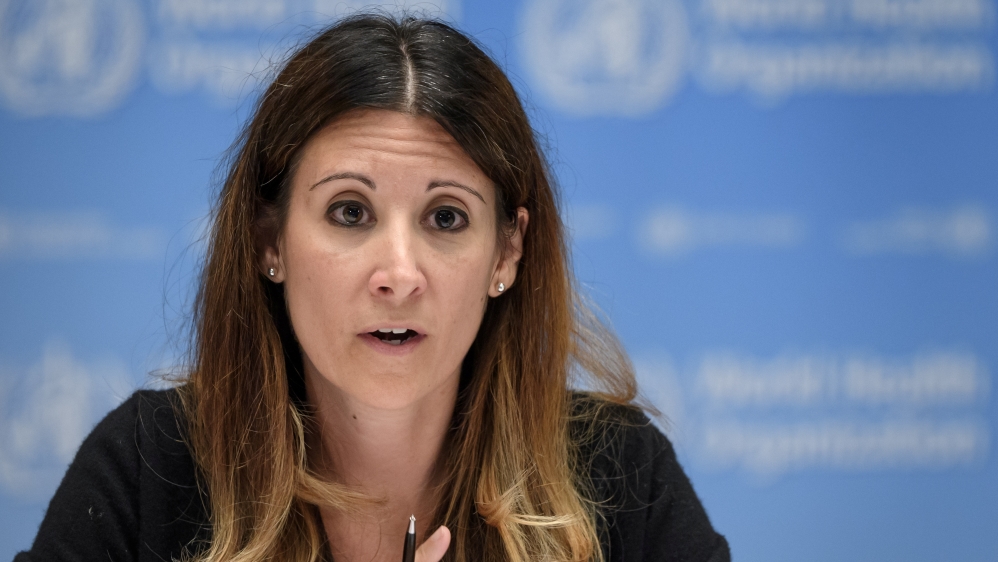 WHO Technical lead head COVID-19 Maria Van Kerkhove attends a news conference in Geneva
