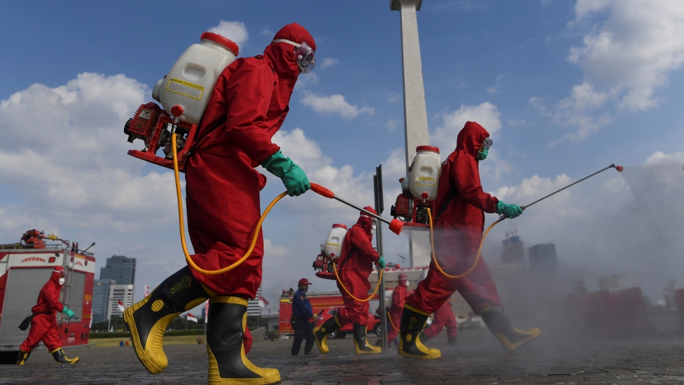 Firefighters Indonesia coronavirus 