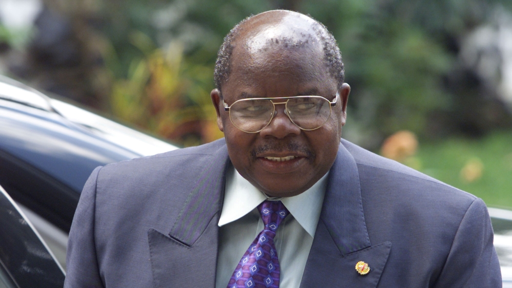 FILE PHOTO: Tanzanian President Benjamin William Mkapa during Burundi peace talks in Arusha, Tanzania