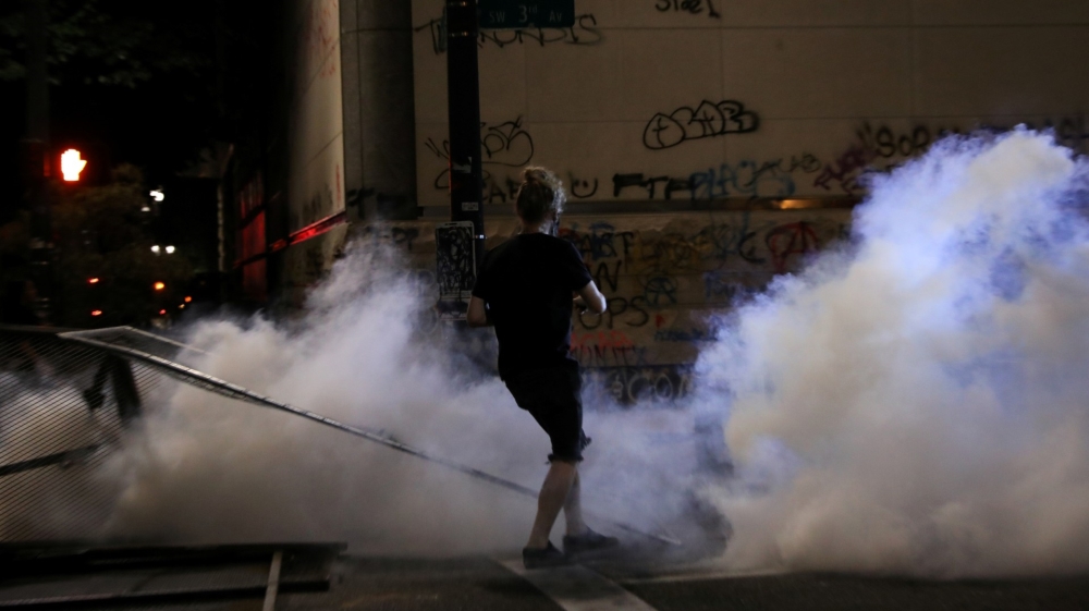 Tear Gas demonstrator