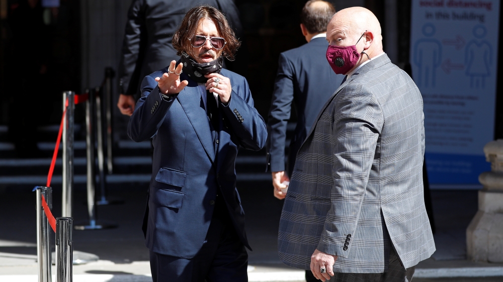 Actor Johnny Depp at the High Court in London